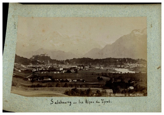 Tirage Vintage Original De La Cathédrale De Salzbourg, Autriche, Vers 1900 (9x12 Cm)