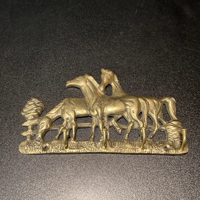 Horse Solid Brass Key Hook Wall Hanger Rustic Cabin Wild