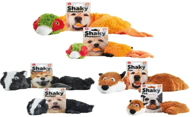 Dog Thrashing Toy Ruff 'N' Tumble Shake 'A' Fox or Pheasant Squeaky Shaking Toy
