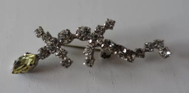 Brosche Strass Brosche Salamander Echse Vintage 50er 60er Jahre midcentury