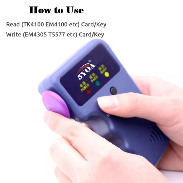 Handheld RFID ID Card Copier Key Reader Writer Duplicator + Tags / Card 125KHz 3