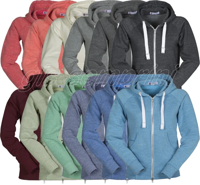 Felpa Con Cappuccio Zip Lunga Payper Urban Maglia Lady Felpata In Cotone Donna
