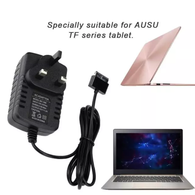 Tablet Power Adapter Charger for Asus Transformer TF101 TF201 Pad - Black
