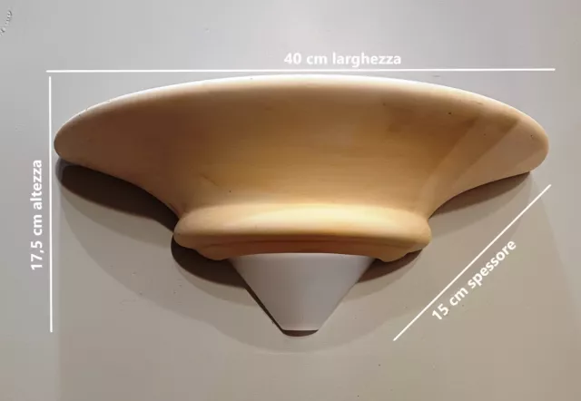 Lampada-Applique-da parete in terracotta e vetro come nuova