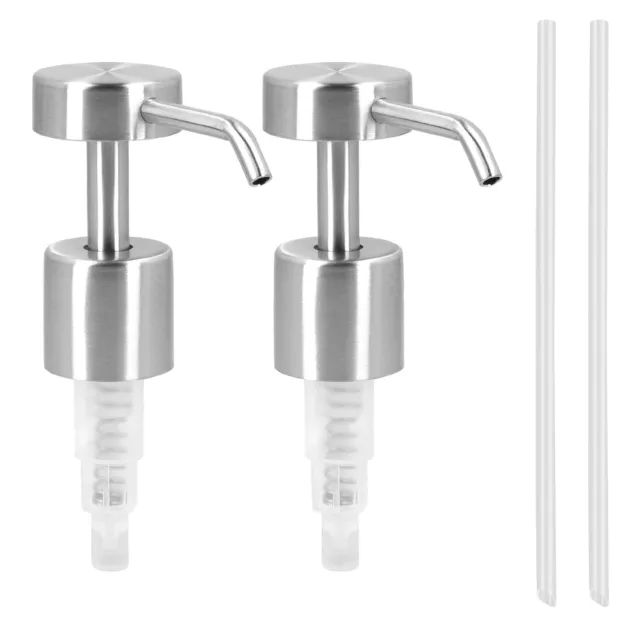 2x Dispensador de jabón líquido para baño de acero para botellas de 26 a 28 mm