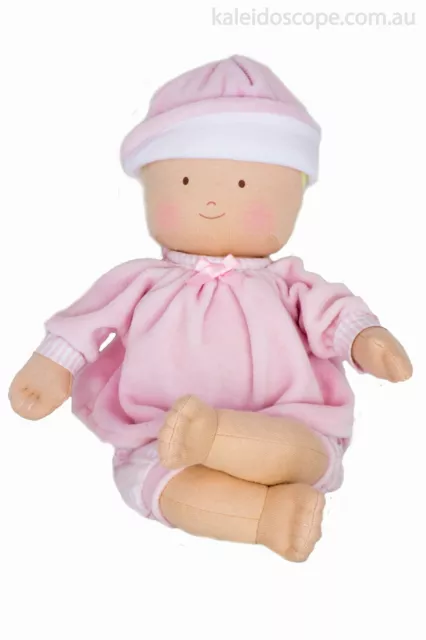 New Bonikka Soft Ragdoll Cherub Baby Girl Pink Doll Toy 32cm 0m+