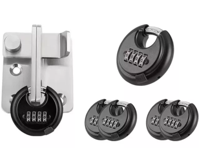 2 X Combination Disc Padlocks Outdoor Heavy Duty 4 Digit Code Lock Combo E5