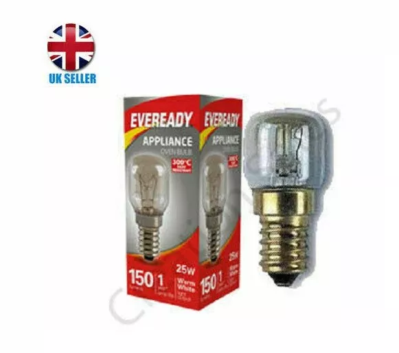 15W/25W Eveready/Status Oven bulb  300°C Cooker Lamp Appliance Light  E14 SES