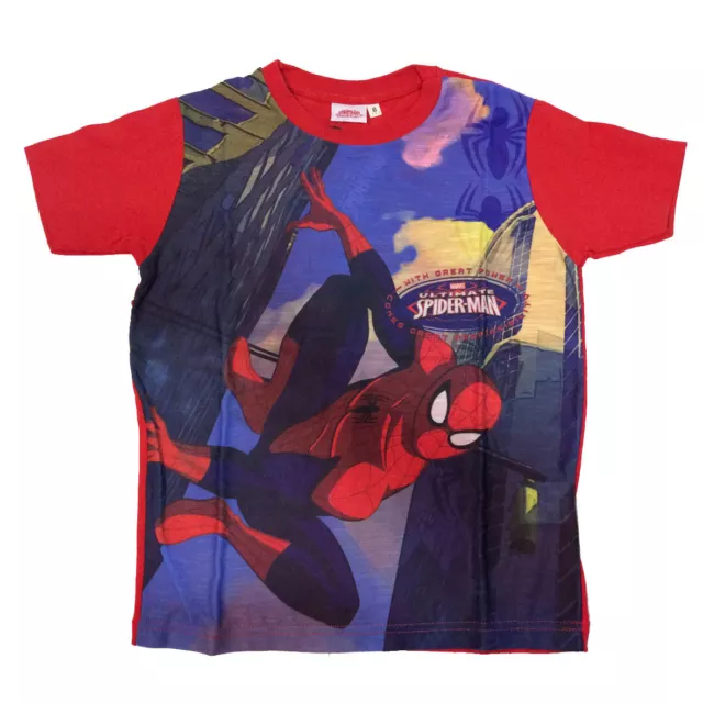 Spiderman T-Shirt Rouge Imprimée En 100% Coton Différentes Tailles pour Enfant