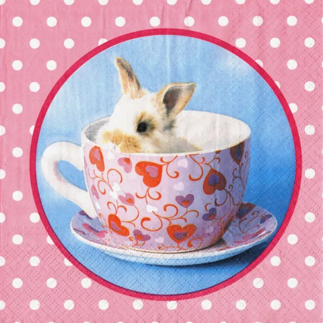 Serviettes En Papier Lapin Dans La Tasse. Paper Napkins Rabbit In The Cup