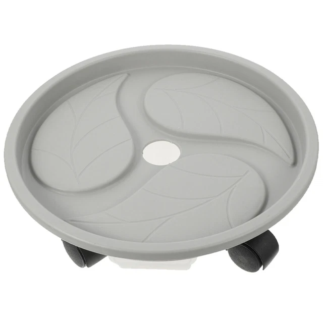 Support Roulant Pour Pots De Fleurs Avec Plateau Anti-fuite - 27.5x27.5cm, Gris, Mobile Pour Plantes Intérieur/extérieur - 7