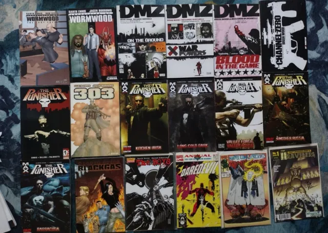 comic book lot, Punisher Max, Garth Ennis, 303, the Boys, Brian Wood, DMZ