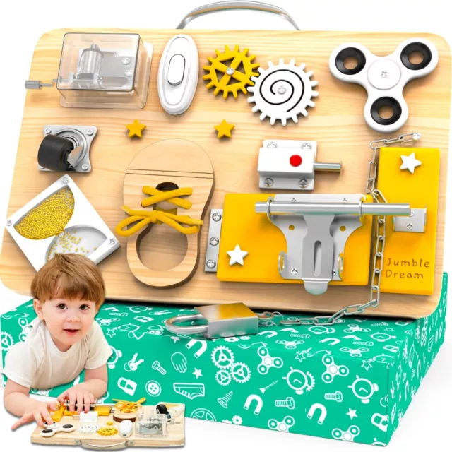 Jumble Dream Wooden Sensory Busy Board Toy 2023 – Handmade Montessori Activity