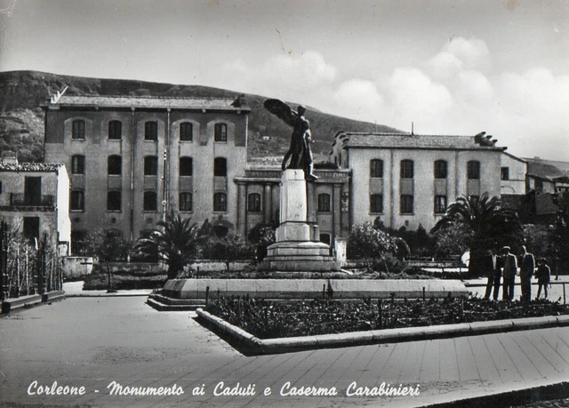 CORLEONE - CASERMA CARABINIERI  E MONUMENTO AI CADUTI -PALERMO-vg 1953