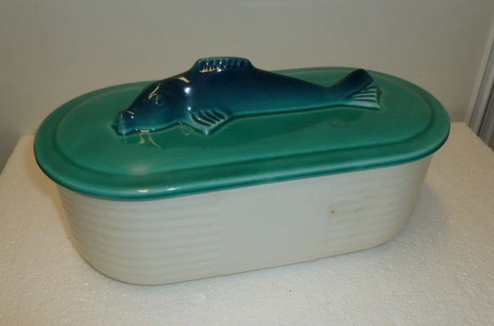 BARBOTINE TERRINE POISSON Smf Schramberg Majolika Fabrick EUR 35,00 ...