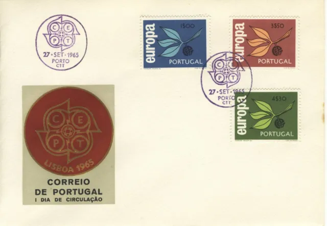 FDC FIRST DAY COVER 27-9-1965 PORTOGALLO EUROPA CORREIO DE PORTUGAL.+2+d