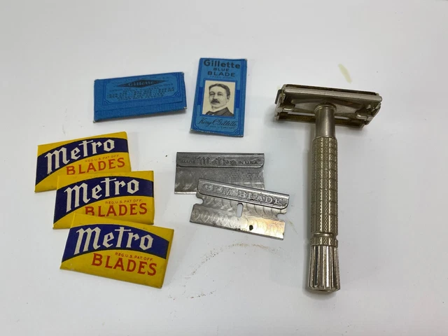 Vintage LOT Shaving and Razor Blades & Shaver - Gillette, Metro, Gem, Wilkinson