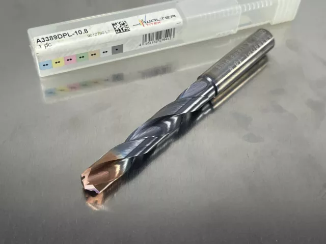 Walter Titex 10.8mm Carbide Drill Coolant Through A3389DPL 10.8