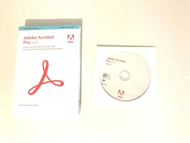 (Open Box) Adobe Acrobat Pro 2020 Windows Software. Disc/Box version (Windows)