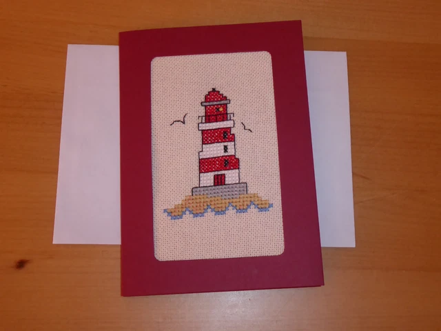 1 Klappkarte rot, 1 Leuchtturm , Nr 16 , Umschlag , Kathrina34