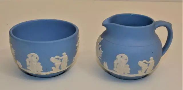 Vtg Dudson & Hanley England Blau Jasper Ware Griechische Muses Mini Weißer