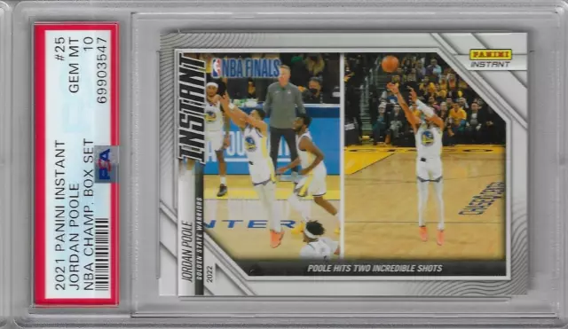 2021-22 Panini Instant Jordan Poole NBA Champ Box Set Two Incred. Shots  PSA 10