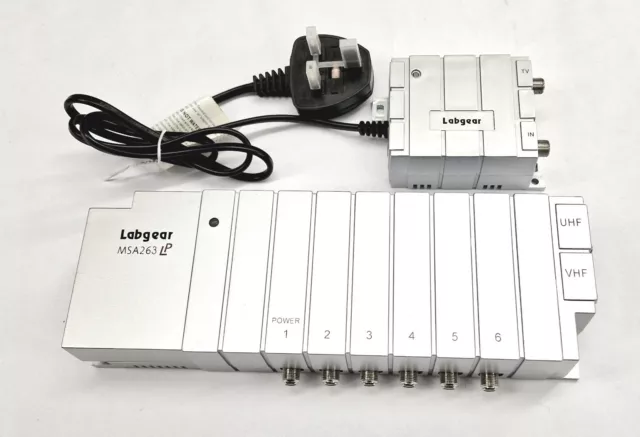 6 way VHF/UHF Aerial Distribution Amp with Remote Power Labgear MSA263LP
