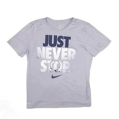 NIKE Just Never Stop Sports T-Shirt Grey Short Sleeve Boys XL