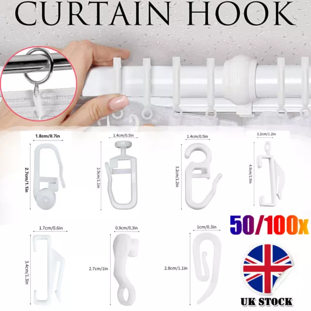 10 Curtain track gliders glide hooks runners pole slides - Rail Tracking  parts