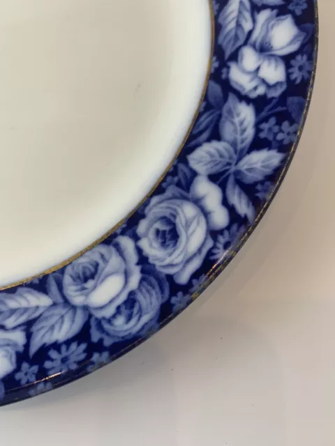 WH Grindley Beauty Roses flow blue (#690339) Plate - 8” 2