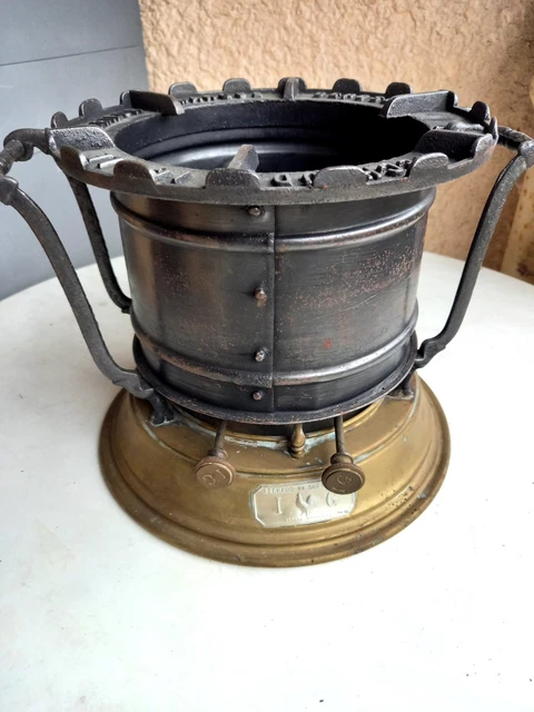 ANCIEN RÉCHAUD À alcool de coiffeur allemand avec fer à friser EUR 15