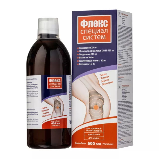 FLEX SPECIAL SYSTEM, Food supplement for Joints, Bones, Muscles, 600ml