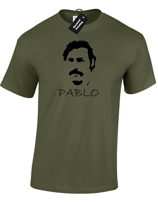 Pablo Mens T-Shirt Escobar Drug Lord Cartel Retro Narcos Medellin Top