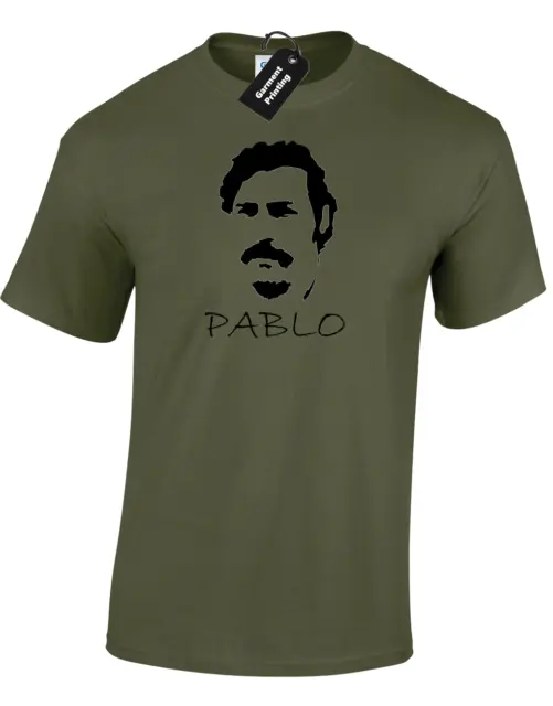 Pablo T-Shirt Da Uomo Escobar Drug Lord Cartel Retro Narcos Medellin Top