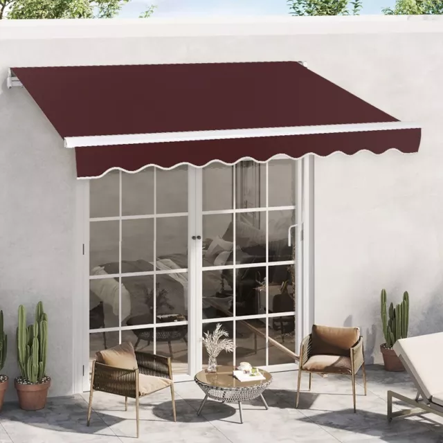 Door Garden Patio Manual Awning Canopy Sun Shade Shelter Retractable Red 5 Size