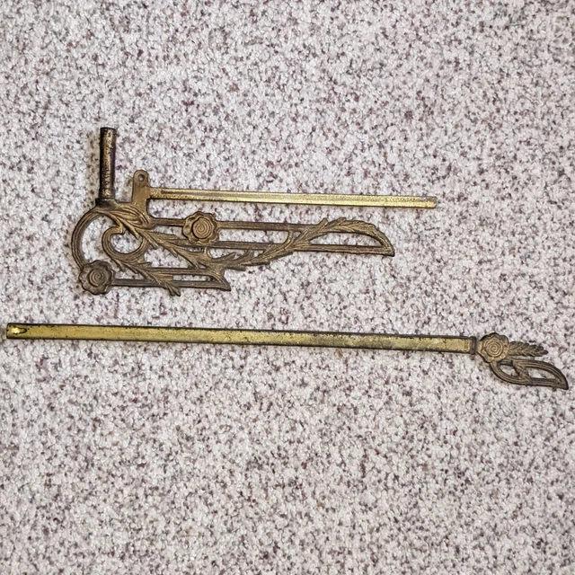 Antique Swing Arm Curtain Rod Ornate Cast Iron Art Nouveau Magnetic Numbered 5