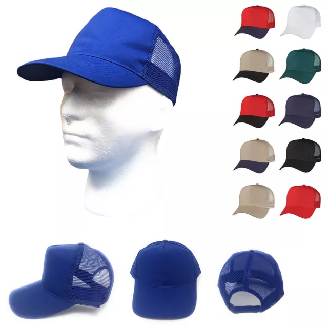 1 Dozen Cotton Twill Baseball Mesh Trucker 5 Panel Hats Caps Wholesale Bulk