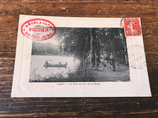 antique bicycle postcard N 8 lampy