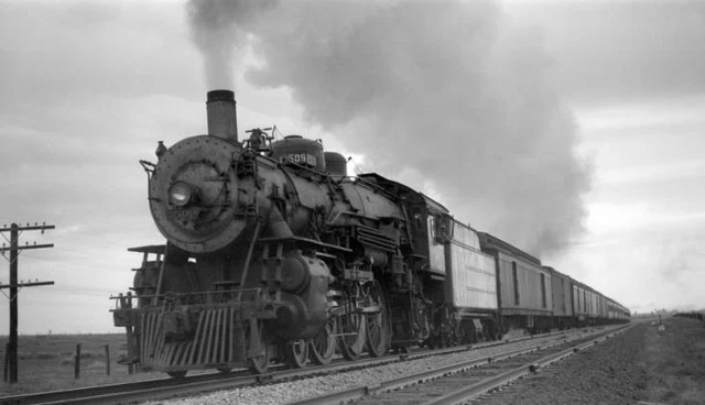AT&SF SANTA FE Railroad locomotive engine No. 3509 type 4-6-2 OLD TRAIN ...