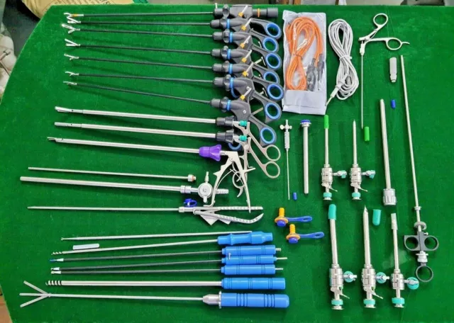 34pc Laparoscopic Surgery Set 5x330mm Laparoscopy Endoscopy Surgical Instruments 3