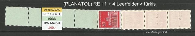 RM Brandenburger Tor 30 Pfg Planatol MiNr. 508w R RE 11 + 4 LF / RG 1000 türkis