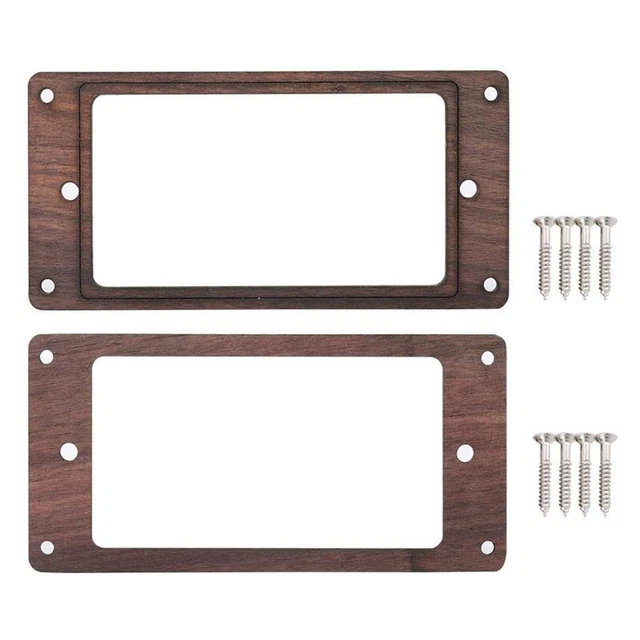 Lot De 4 Cadres De Micros Pour Guitare électrique Style LP - En Bois D'érable Et Palissandre, Avec Vis - 10