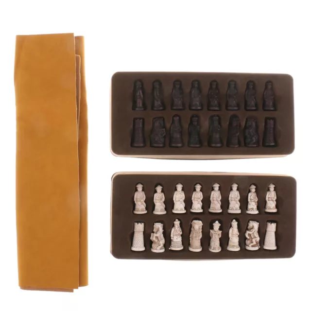 Chinese Chess Set Figurines Pieces w/ Folding