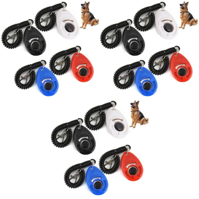 12 PCS PROFESSIONAL DOG CLICKER Big Button Bottone clicker con cinturino