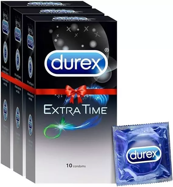 Durex Extended Pleasure Extra Time Condoms Sex Last Longer 30 Condom