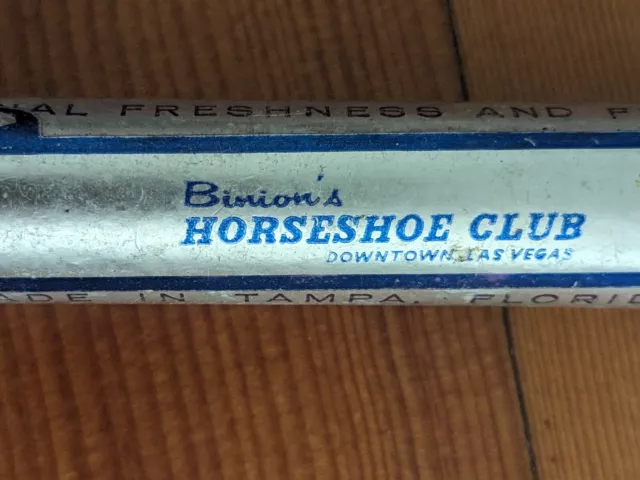 RARE Vintage BINION'S HORSESHOE CLUB Casino LAS VEGAS Bering Aluminum Cigar Case