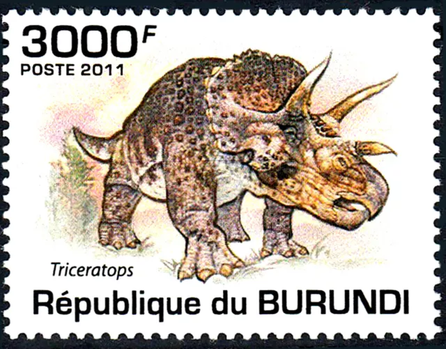 Burundi postfrisch MNH Reptil Dinosaurier Triceratops Tier prähistorisch / 121