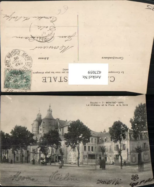 427059,Franche-Comte Doubs Montbeliard Le Chateau et la Place de la Gare Schloss