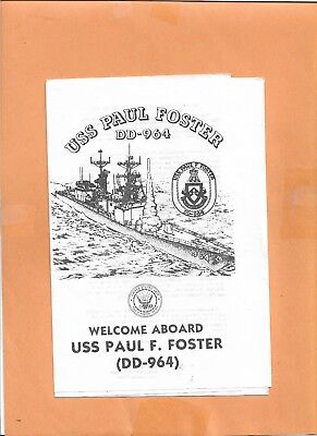 U.s.s Paul Foster Dd-964  Welcome Aboard Pamphlet 5 Pages