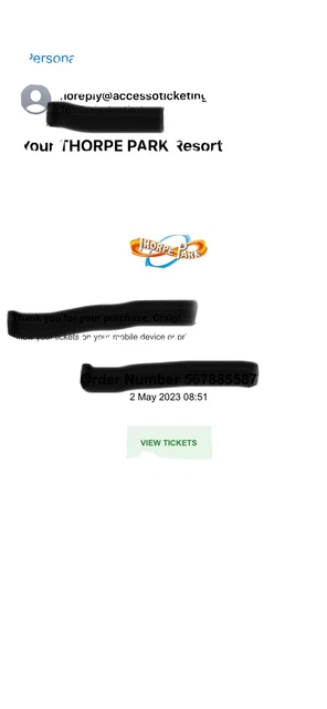 Thorpe Park 2x Tickets And Parking 8th July